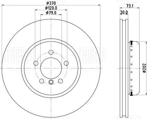 Диск торм. BMW 3 (F30) (11-)/4 (F32) (13-) перед. d=370 (M-sport) (DF 210215)  2 DF210215 TRIALLI