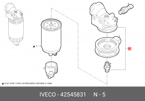 насос топл подкач!(м) M16x1.5 с кронштейном фильтра и подогревом\IVECO 42545831 IVECO
