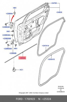 уплотнитель двери! нижний\ Ford Mondeo IV 07-15 1 700 923 FORD