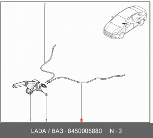 трос ручного тормоза!\ Lada Vesta 8450006880 LADA VAZ