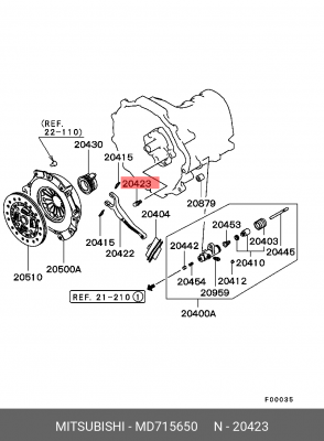 опора вилки сцепления!\ Mitsubishi MD715650 MITSUBISHI