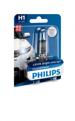 Лампа 12V H1 55W P14.5s блистер (1шт.) Crystal Vision PHILIPS 12258CVB1 PHILIPS