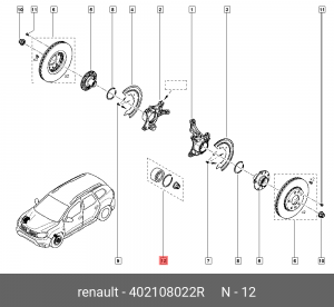 ПОДШИПНИК СТУПИЦЫ ПЕР 402108022R 402108022R RENAULT