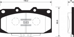 Колодки тормозные дисковые Nissan 200 2.0i 16V 94 SP1486 SP1486 SANGSIN