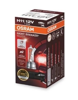 Лампа 12V H11 55W PGJ19-2 +100% Night Breaker Silver OSRAM 64211NBS OSRAM