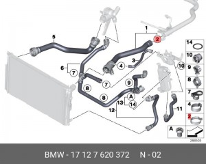 17 12 7 620 372 Хомут крепления шланга 17 12 7 620 372 BMW