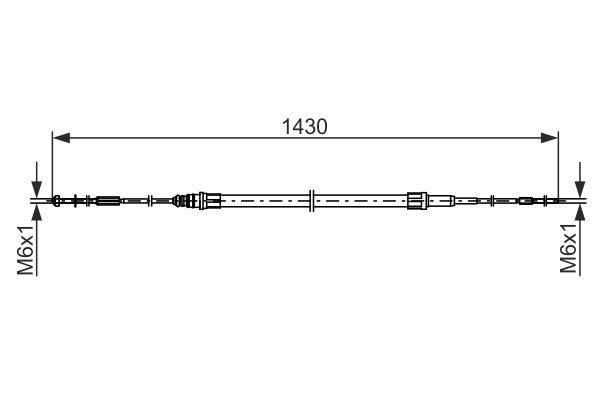 трос ручника! L=1005/1303 disk\ VW Transporter/Multivan 2.0/3.2/1.9TDi/2.0TDi 03 1987482864 BOSCH