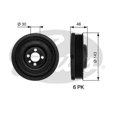 Шкив TVD1040 (7845-10052) TVD1040 GATES