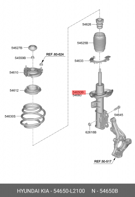 АМОРТИЗАТОР "OPTIMA 2.0Л" 54650-L2100 54650L2100 HYUNDAI KIA