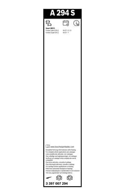 Щетка стеклоочистителя SMART Fortwo,Cabrio,Coupe (07-) 600/550мм комплект Aerotw 3 397 007 294 BOSCH