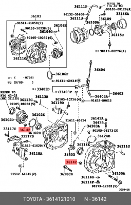 Прокладка 36141-21010 36141-21010 TOYOTA