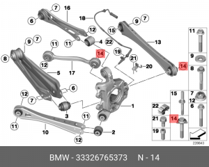 Болт фиксирующий !M14x1.5x74-10.9 \BMW X3 F25, X4 F26 33 32 6 765 373 BMW