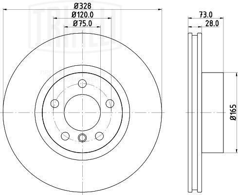 Диск торм. BMW X3 (F25) (10-)/X4 (F26) (11-) перед. d=328 (DF 263917)  2шт DF 263917 TRIALLI