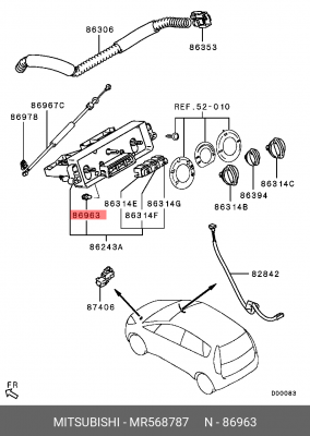 Лампа MITSUBISHI подсветки приборов OE MR568787 MITSUBISHI