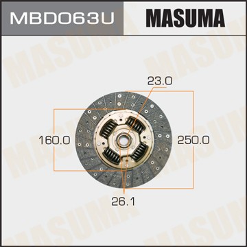 диск сцепления!\ Mitsubishi Pajero/Montero 2.8TD 94-00 MBD063U MASUMA