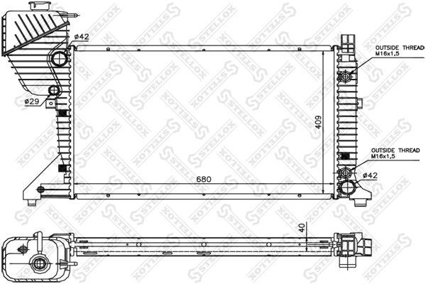 радиатор системы охлаждения! АКПП\ MB, Dodge Sprinter all 00-06 10-25880-SX STELLOX