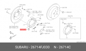 шайба-стопор колодок ручн.тормоза 26714FJ030 SUBARU