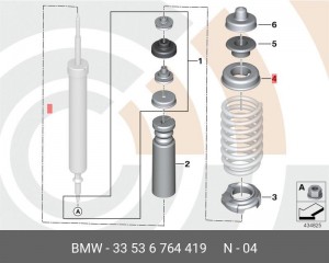 проставка пружины верхняя!\ BMW E87/E81 33 53 6 764 419 BMW