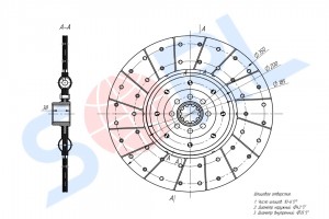Диск сцепления ведомый КАМАЗ Евро-1 (14-1601130-01) (стекловолокно) (SORL) 1600110001 SORL
