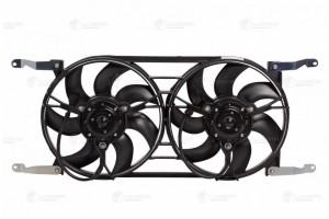 Вентилятор УАЗ-3163 электрический сдвоенный (спарка) с кожухом LUZAR LFK 0363 LUZAR