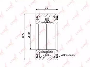 Подшипник ступицы передний (39x39x74) подходит для CHEVROLET Lacetti 1.4-2.0D 05 WB-1246 LYNXAUTO