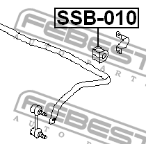 втулка стабилизатора переднего! d19\ Subaru Legasy 04> SSB-010 FEBEST