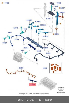 Свеча накаливания FORD Transit (07-) (2.2 TDCI) OE 1 717 631 FORD