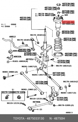 Опора амортизатора 48750-33130 48750-33130 TOYOTA