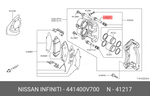 болт направляющий суппорта!\ Nissan Murano Z50 02-07 44140-0V700 NISSAN