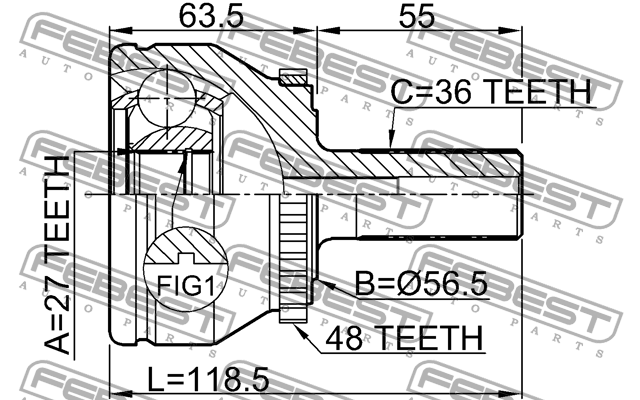 ШРУС 2710-XC90 2710-XC90 FEBEST