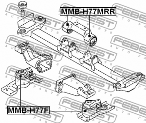 Сайлентблок передней подушки двигателя (гидравлический) MMB-H77F FEBEST