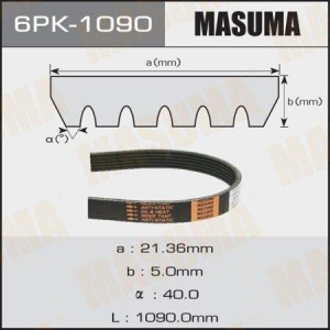 ремень поликлиновой Elastic! 6EPK1090\ Citroen C2/C3/C4, Peugeot 207 1.4/1.6HDi  6PK-1090 MASUMA