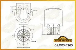 Пневморессора Premium со стаканом (пластик) Schmitz OE 1371342 — 3 года безуслов 090030263 SONDER
