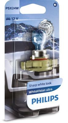 Лампа 12V PSX24W PG20-7 блистер (1шт.) 3300K White Vision Ultra PHILIPS 12276WVUB1 PHILIPS