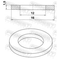 КОЛЬЦО УПЛОТНИТЕЛЬНОЕ 12X16X1.5 88430-121615C 88430121615C FEBEST