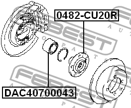 Подшипник ступицы DAC40700043 DAC40700043 FEBEST