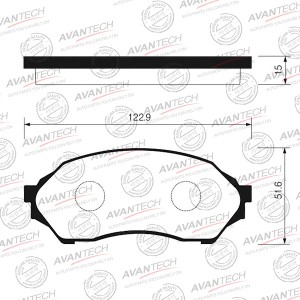 Колодки тормозные дисковые Avantech передние (противоскрипная пластина в компл.) AV254 AVANTECH