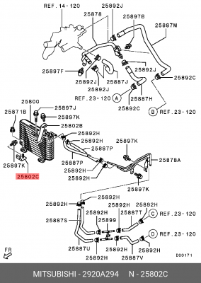 кронштейн радиатора! \ Mitsubishi Outlander 12> 2920A294 MITSUBISHI