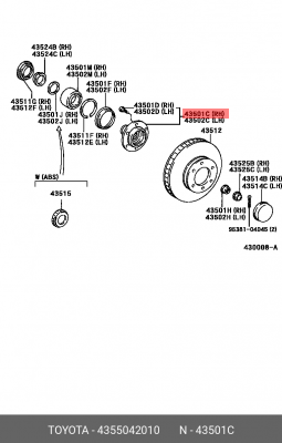 СТУПИЦА ПЕРЕДНЯЯ 43550-42010 43550-42010 TOYOTA