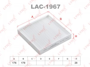 фильтр салона! 176x179x28\ Honda Jazz 1.2/1.4 02> LAC-1967 LYNXAUTO