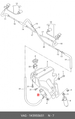 107818HP=JP955295001 !насос омывателя\ Audi A4/A6/A2 98>/A8, VW Passat/Golf 03> 1K5 955 651 VAG