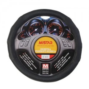 Оплетка руля (M) 37-39см черная MISTAR MIS17STW33BKM MISTAR