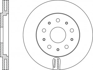 Диск тормозной VW Golf (03-06) AUDI A3 (98-03) передний вентилируемый (1шт.) NIB RN1379 NIBK