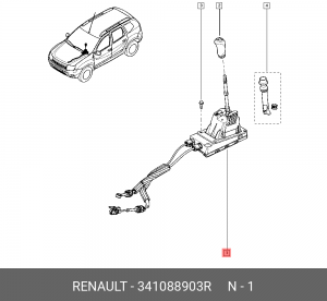 рычаг КПП! в сборе с тросами\ Renault Duster 1.5dCi 12> 341088903R RENAULT