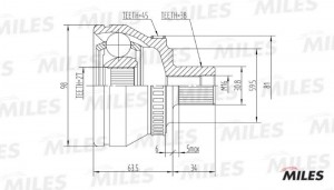 ШРУС наружный AUDI A4/A6/A8/VW PASSAT/SKODA SUPERB 1.9TDI-2.8 94-05 (GKN 301961) GA20036 MILES