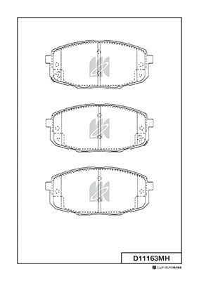 Колодки тормозные дисковые (с антискрипной пластиной)  HYUNDAI i30 (FD) D11163MH D11163MH MK KASHIYAMA