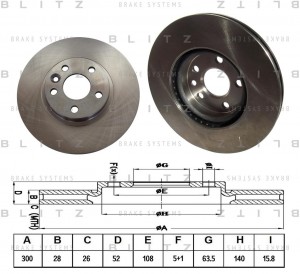 Диск тормозной передний вентилируемый FORD Galaxy/Mondeo/S-Max 06 BS0340 BS0340 BLITZ