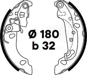 Колодки торм. Ford Fiesta V (02-)/Fiesta VI (08-) барабан. 180x32 (GF 4475) GF 4475 TRIALLI
