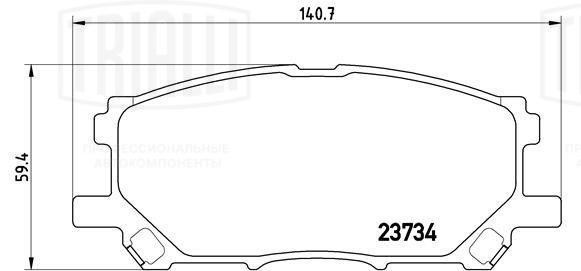 Колодки торм. Lexus RX (03-)/Toyota Harrier (03-) диск. перед. (PF 4346) PF 4346 TRIALLI