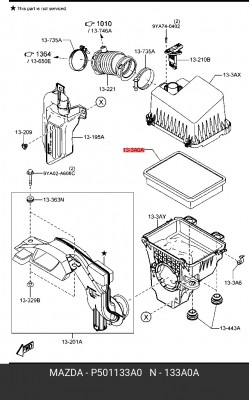 Фильтр воздушный MAZDA OE P501-13-3A0 MAZDA